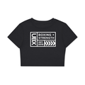 UBX Baseline Crop Top Dark Print Lucent White — front view flat lay