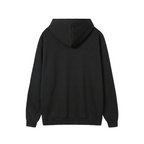 UBX Baseline Fleece Hoodie Light Print Black — back view flat lay