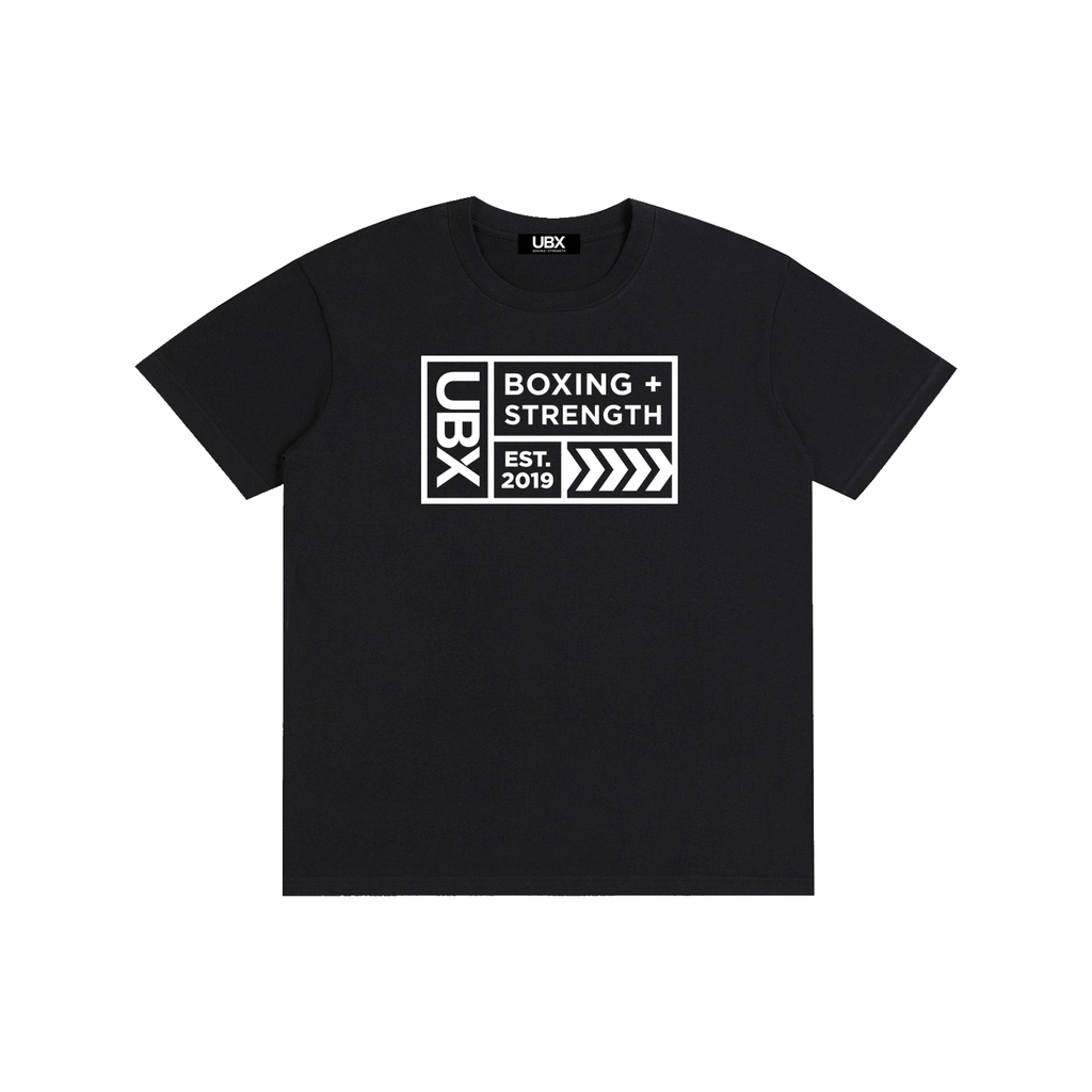 UBX Baseline Cotton T-Shirt Light Print Classic Black — front view flat lay