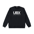 UBX Classic Crewneck Sweater Black — front view flat lay large UBX Boxing+Strength print