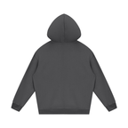 UBX Baseline Fleece Hoodie Light Print Dark Gray — back view flat lay