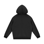 UBX Baseline Fleece Hoodie Dark on Dark Black — back view flat lay