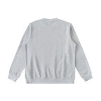 UBX Baseline Crewneck Sweater Dark Print Flour Gray — back view flat lay
