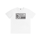UBX Baseline Cotton T-Shirt Dark Print Lucent White — front view flat lay