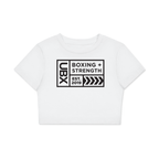 UBX Baseline Crop Top Light Print Black Beauty — front view flat lay