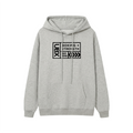 UBX Baseline Fleece Hoodie Dark Print Flour Gray — front view flat lay