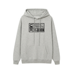 UBX Baseline Fleece Hoodie Dark Print Flour Gray — front view flat lay