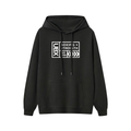 UBX Baseline Fleece Hoodie Light Print Black — front view flat lay