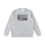 UBX Baseline Crewneck Sweater Dark Print Flour Gray — front view flat lay