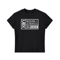 UBX Baseline Women's Bodycon T-Shirt Light Print Black — front view flat lay
