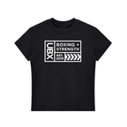 UBX Baseline Women's Bodycon T-Shirt Light Print Black — front view flat lay